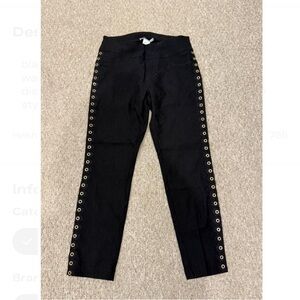 Black Pants with Eyelet Detailing
